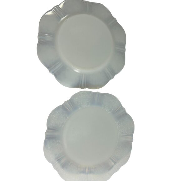 MacBeth Evans American Sweetheart Monax White 2 Salad Plates 8" Depression Glass - Picture 2 of 6